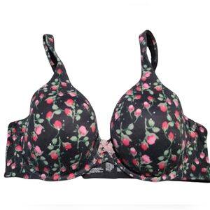 VICTORIA'S SECRET Black Floral Bra 36C
